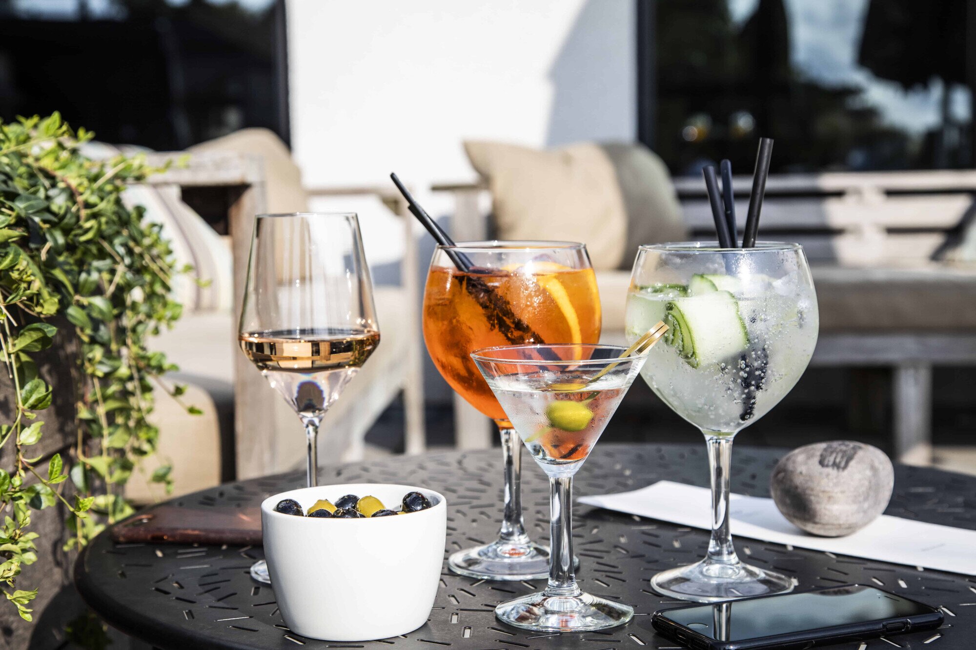 Borrel op het terras buiten.