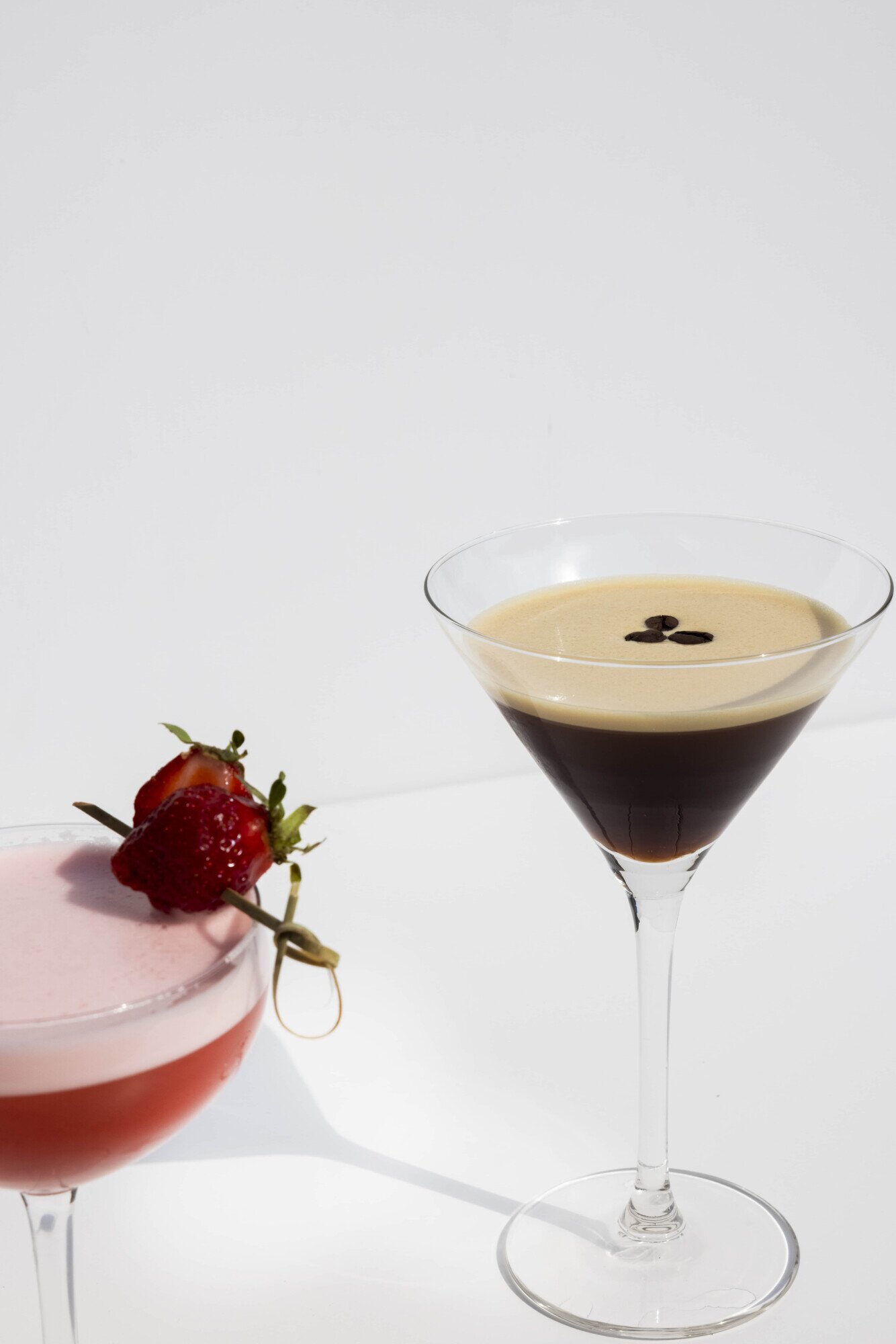Cocktail espresso martini en strawberry.