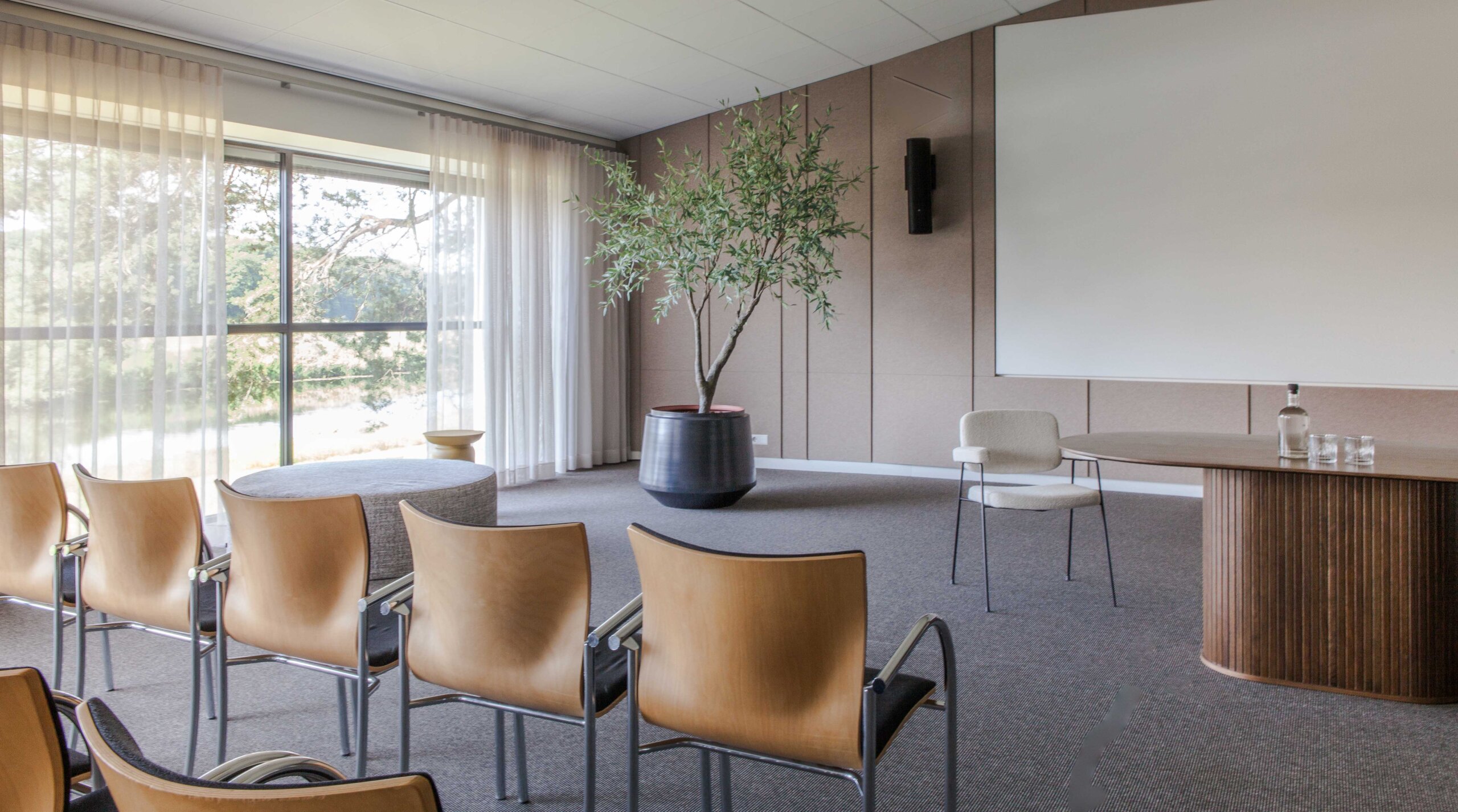 Meeting room with a river view.