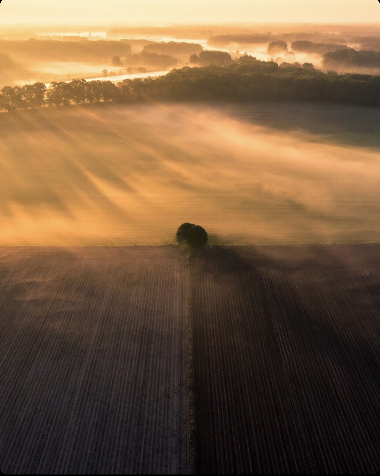 Zonsondergang in het Vechtdal Overijssel.